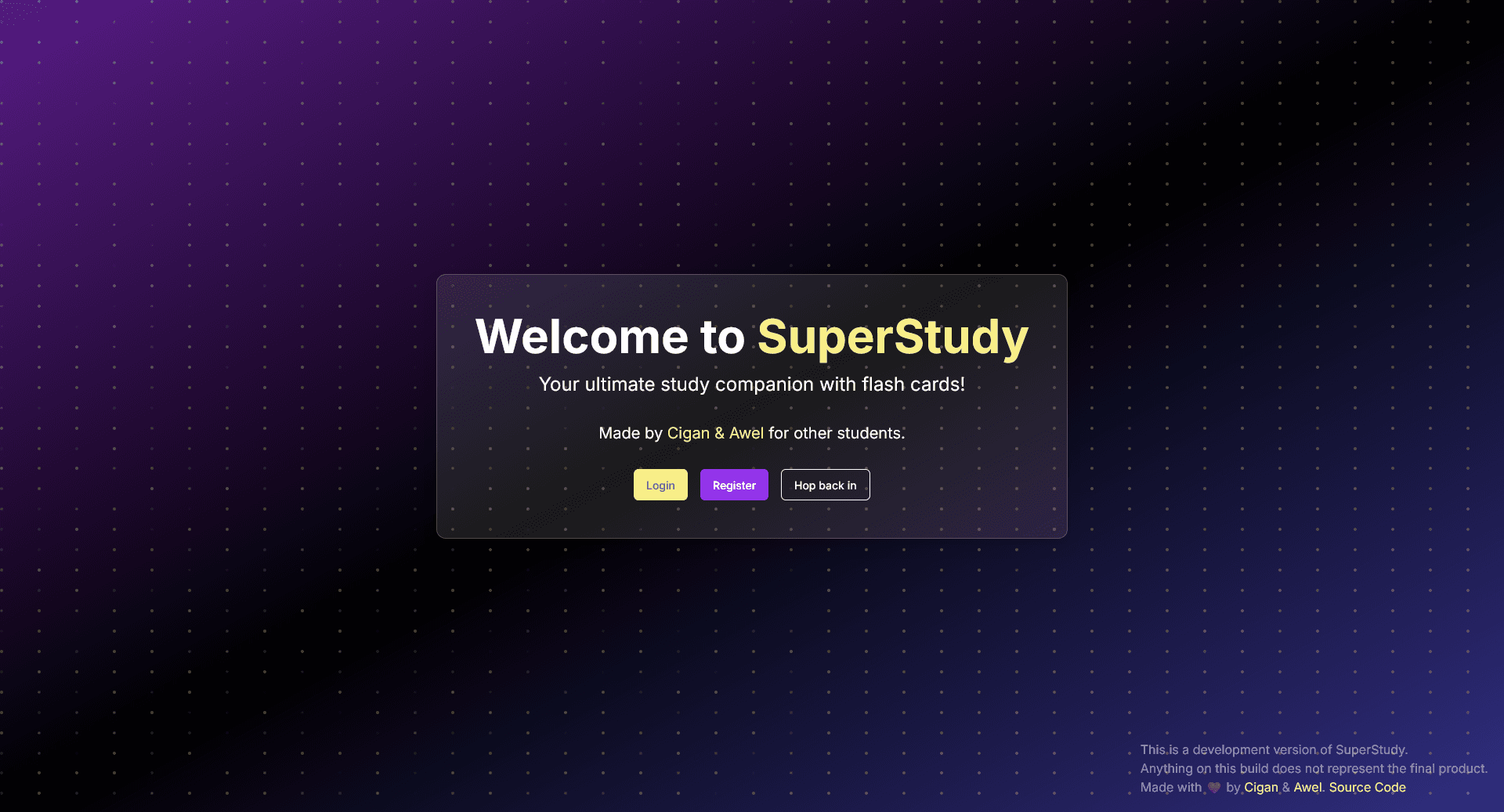 Screenshot of SuperStudy